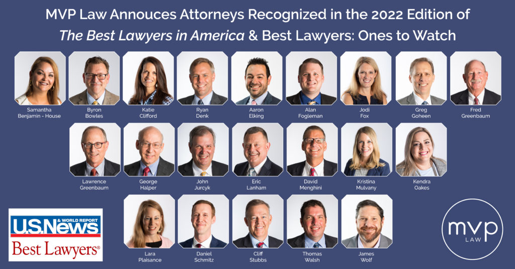 Headshots of MVP attorneys recognized in Best Lawyers 2022